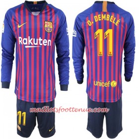 Maillot/Tenue Barcelone O. Dembele 11 Enfant Domicile 2018/2019 Manche Longue